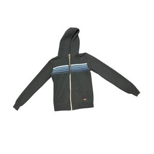 Aviator Nation 5 Stripe Full Zip Hoodie Jacket XS Gray Hoodie Full Zip